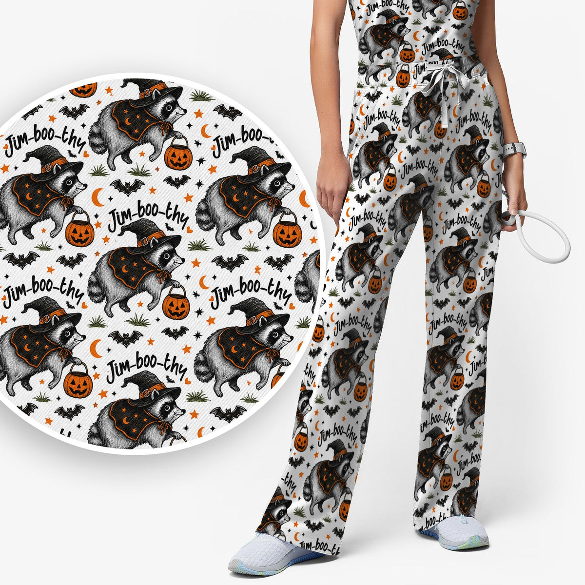 Jim Boo Thy Raccoon Nurse Scrub Set