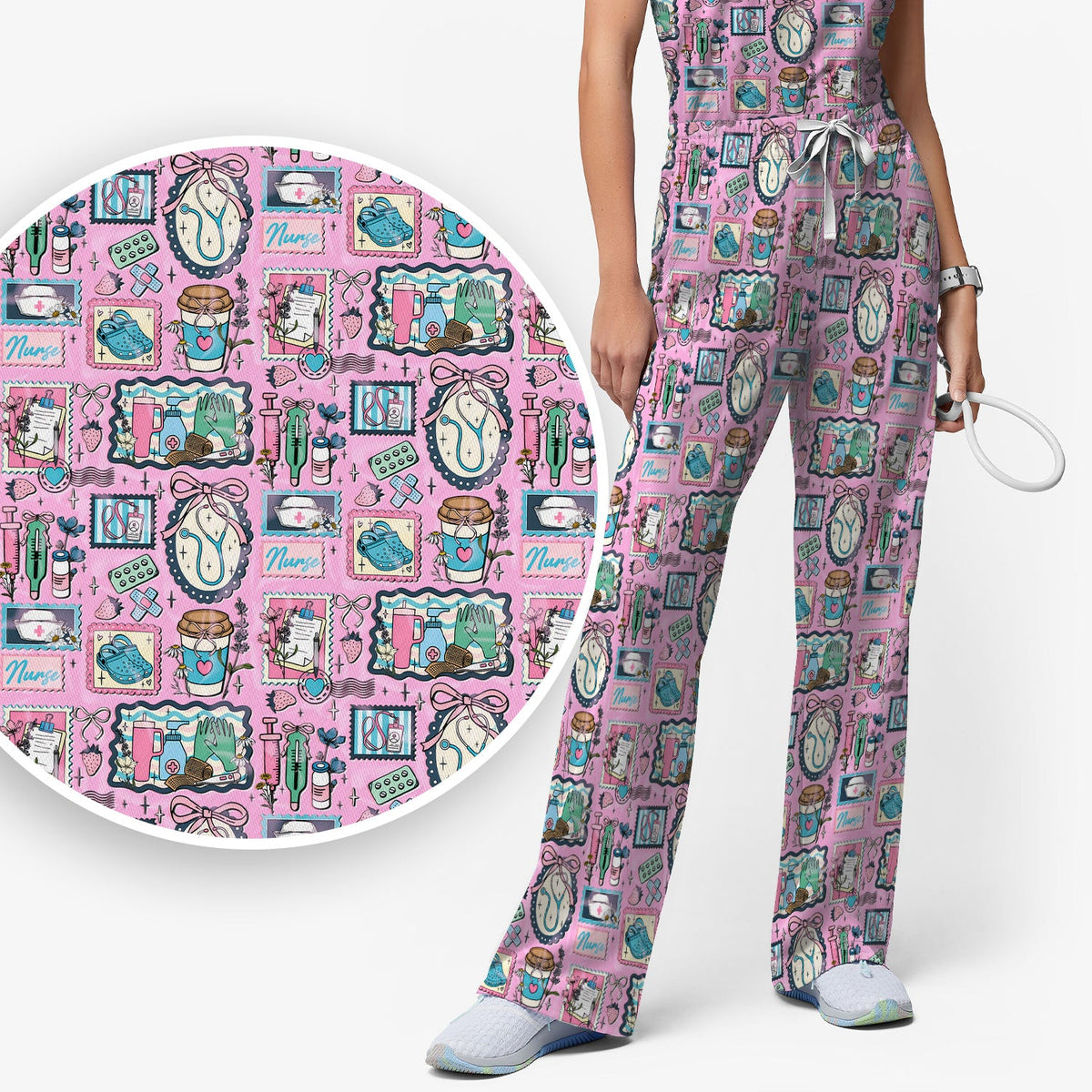 Stethoscope Syringe Frame Nurse Scrub Set