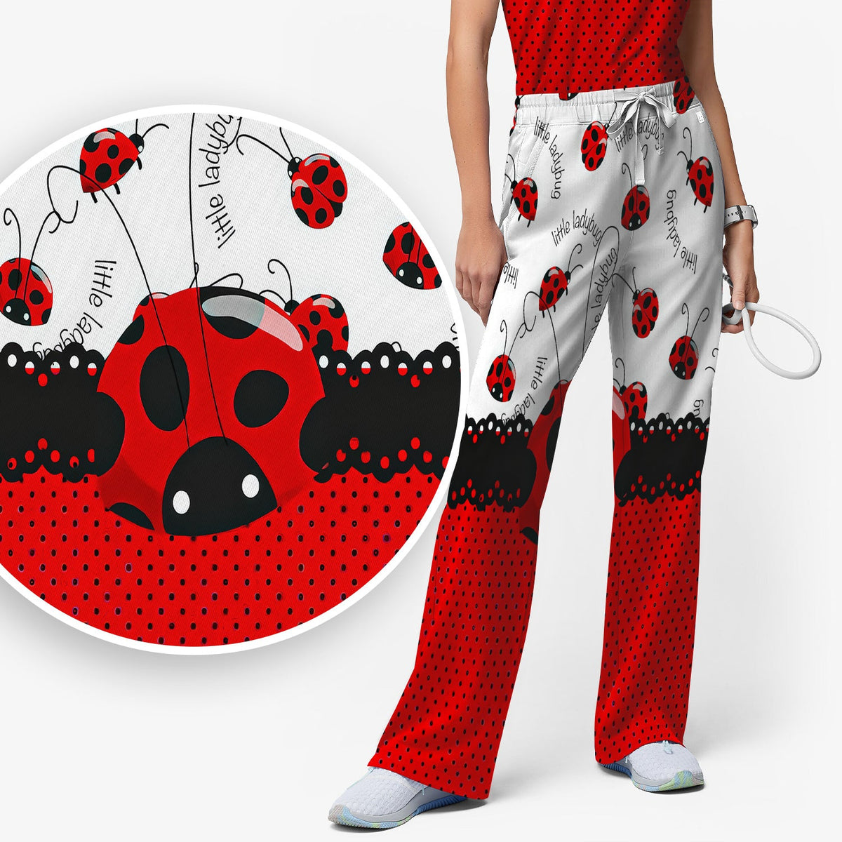 Little Ladybug Polka Dot Nurse Scrub Set