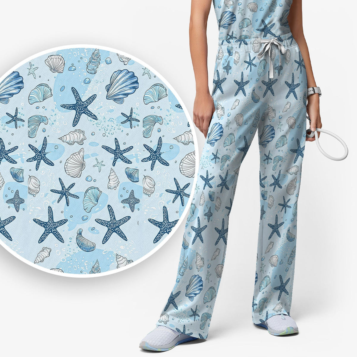 Ocean Shell Starfish Nurse Scrub Set