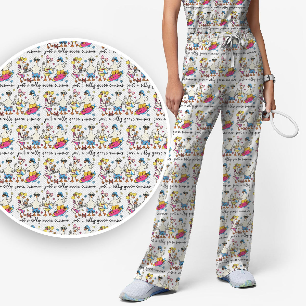 Goose Summer Beach Nurse Scrub Set