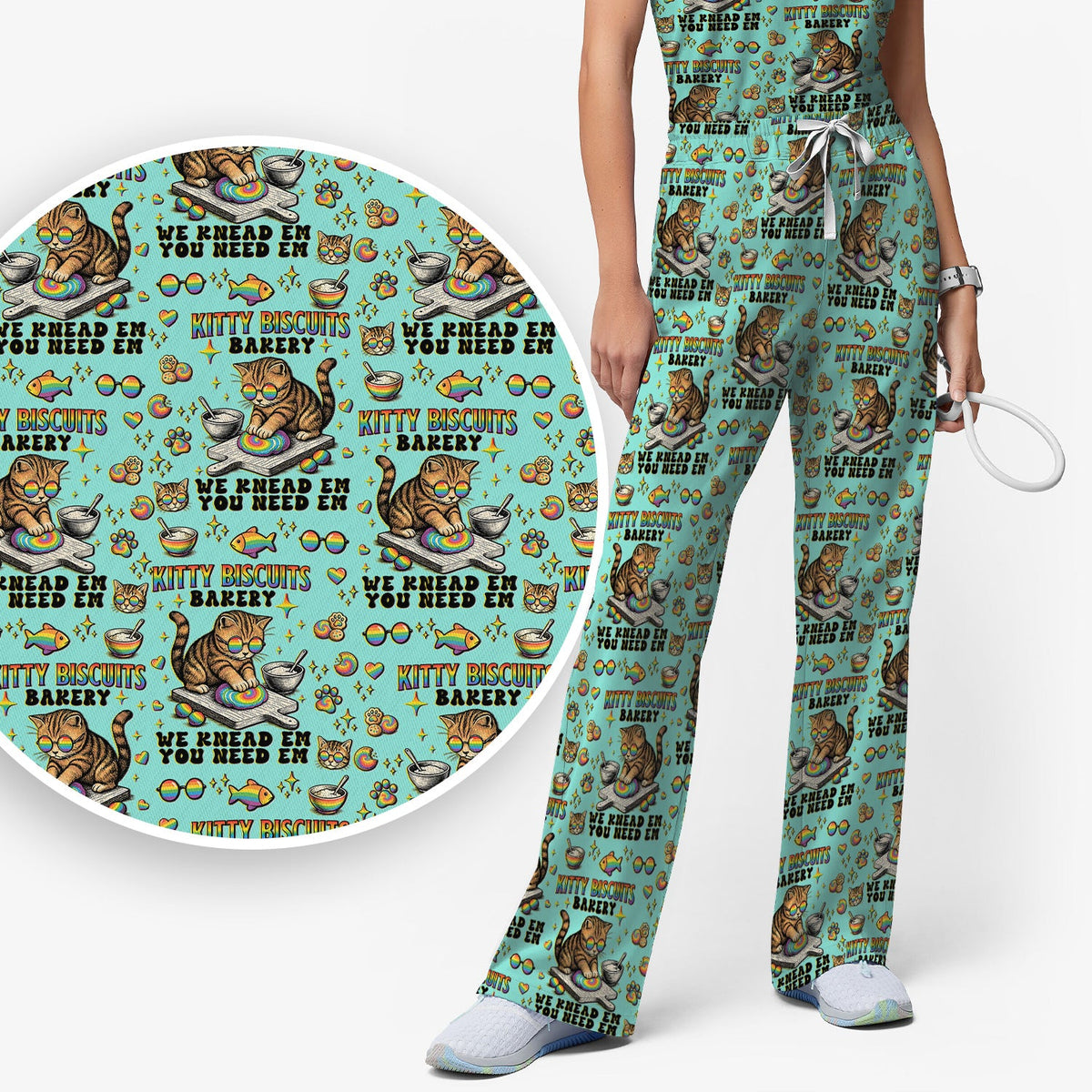 Pride Nurse Cat Baking Scrub Set