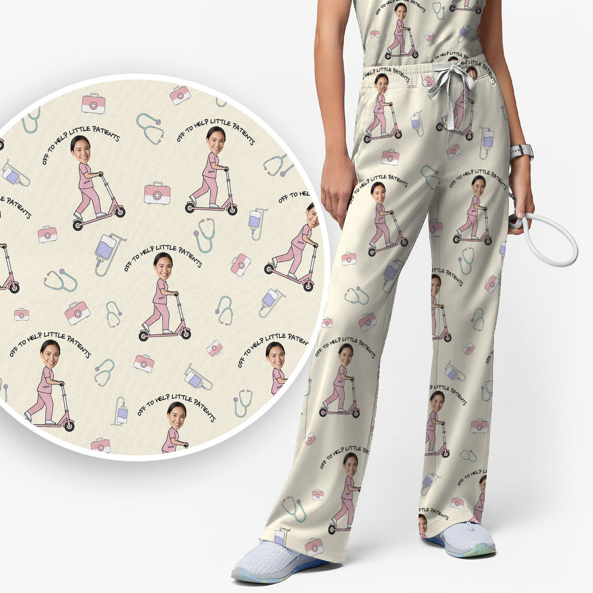 Personalized Pediatric Nurse Scooter Face Scrub Set