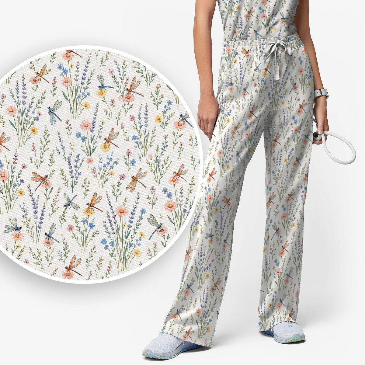 Dragonfly Wildflower Meadow Nurse Scrub Set