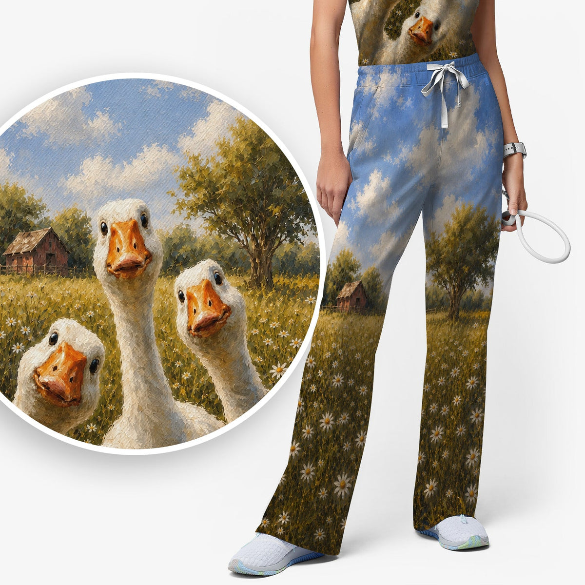 Farmhouse Goose Meadow Nurse Scrub Set