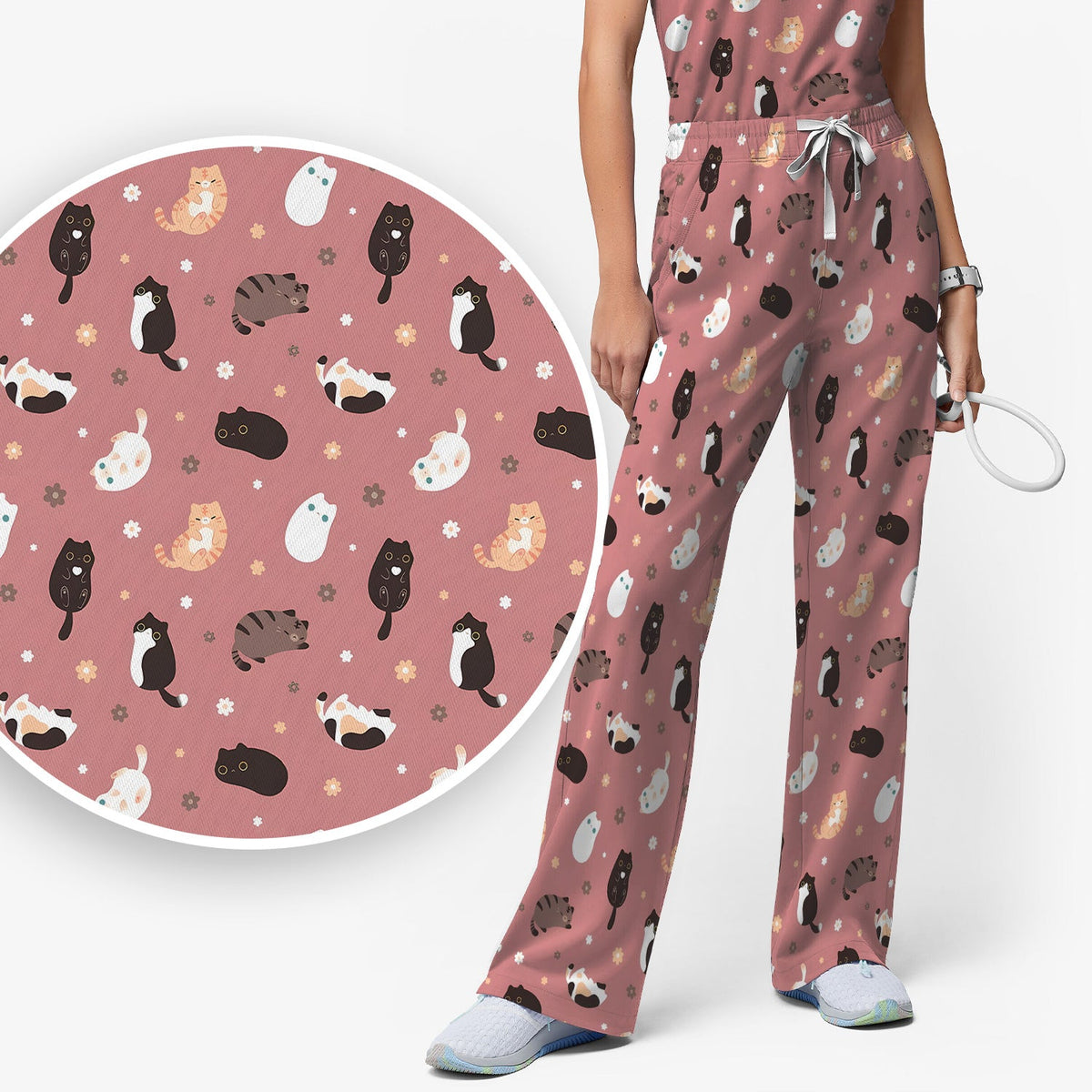 Adorable Kitty Nurse Scrub Set