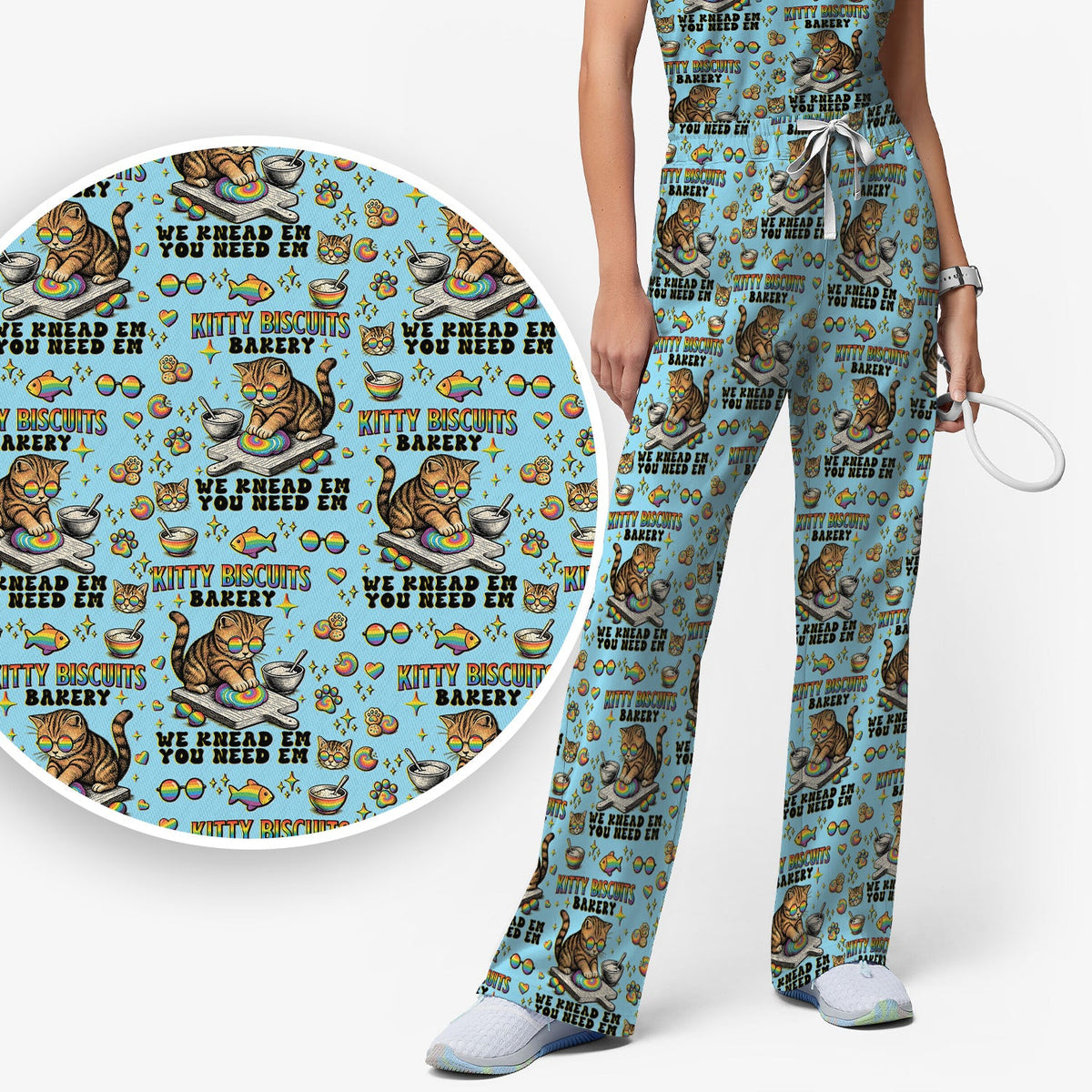 Pride Nurse Cat Baking Scrub Set