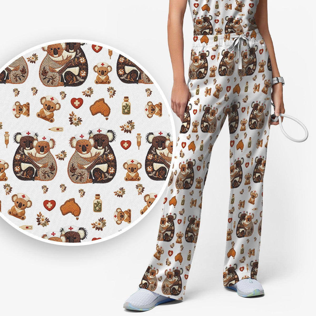 Koala Nurse Scrub Set - Valentines Day Gift