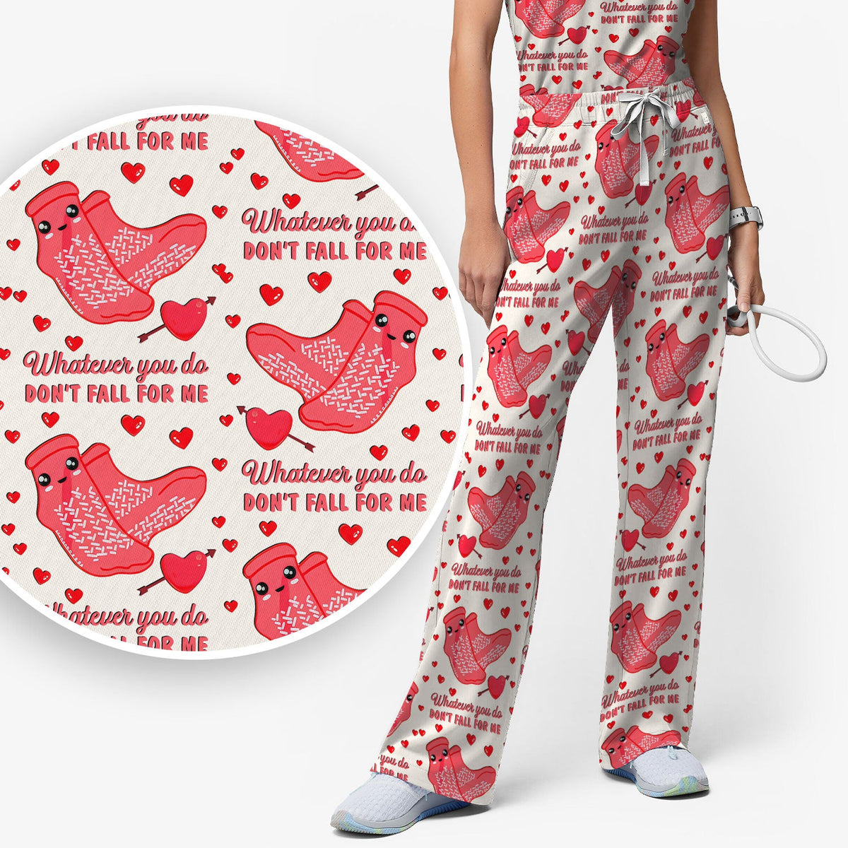 Valentine Funny Love Quote Nurse Scrub Set