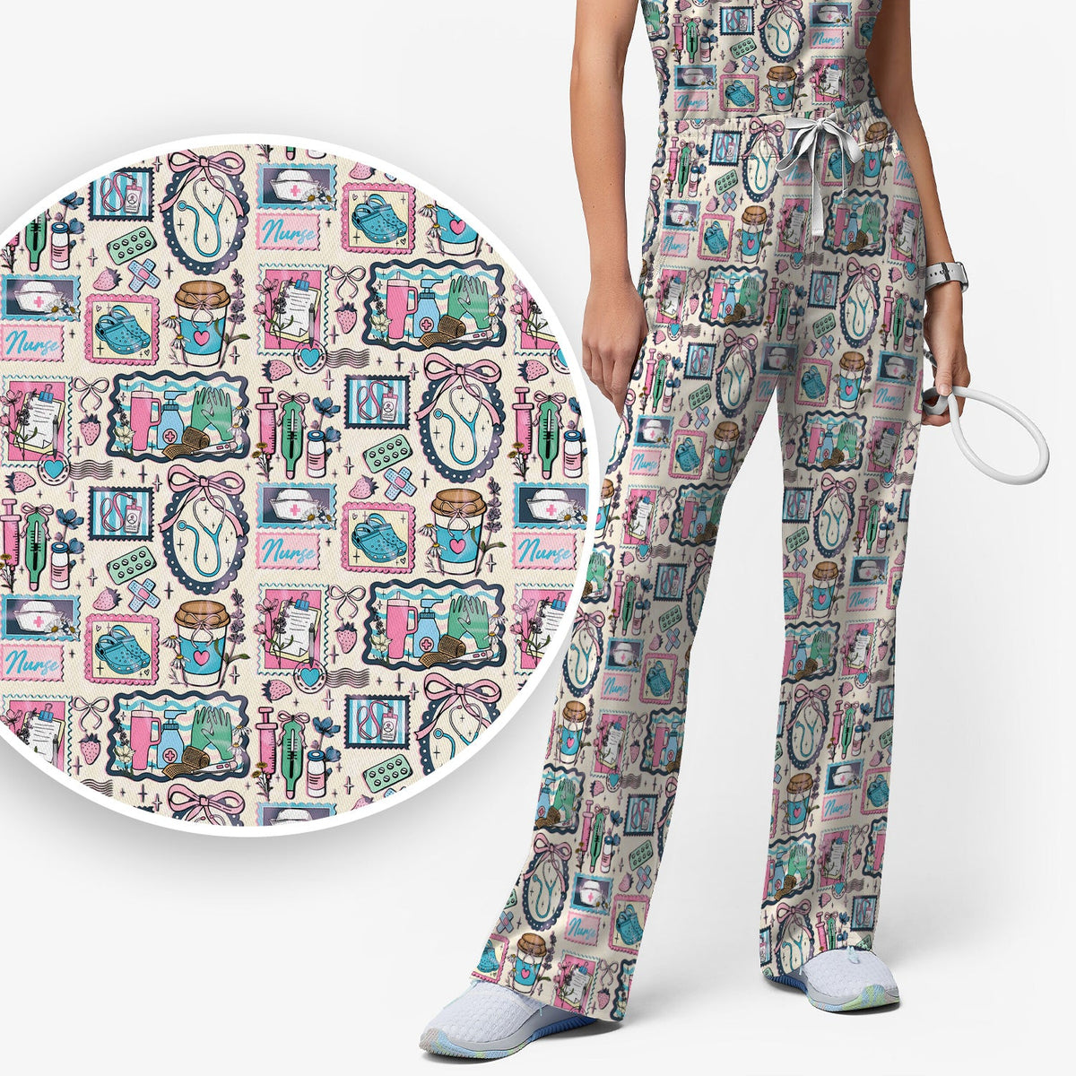 Stethoscope Syringe Frame Nurse Scrub Set
