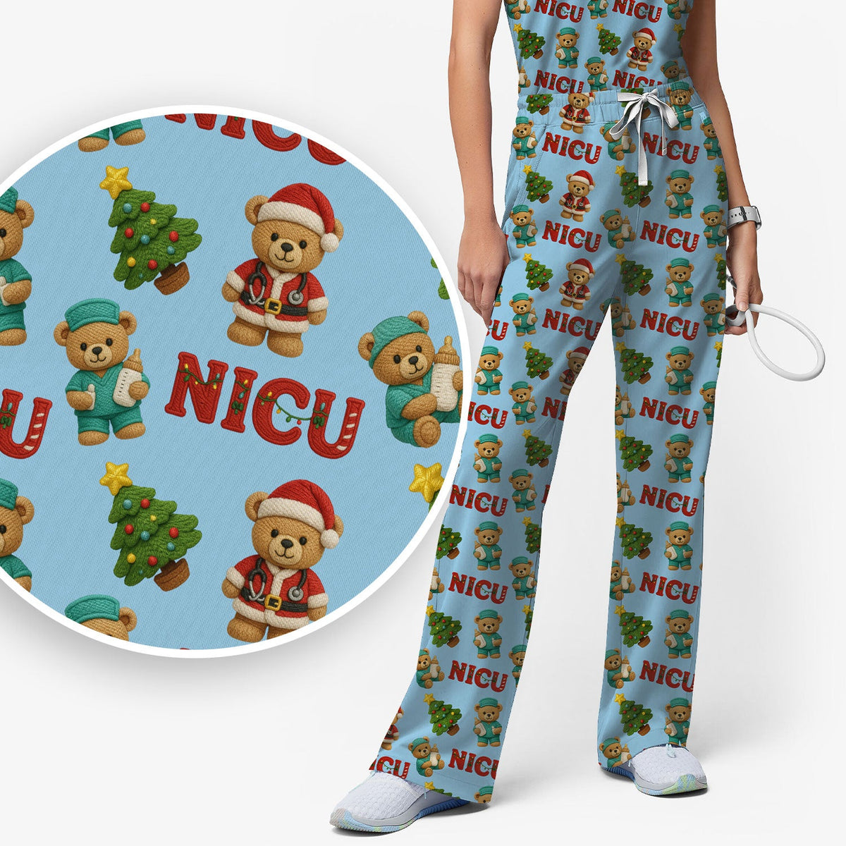 NICU Nurse Teddy Bear Scrub Set - Christmas Gift