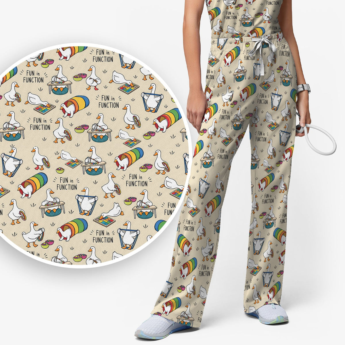 Fun In Function Occupational Therapy Duck Nurse Scrub Set