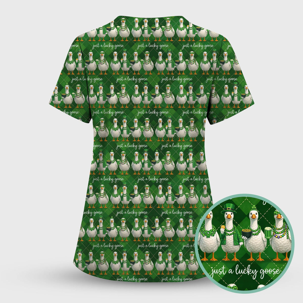 Lucky Goose Argyle Nurse Scrub Set - St Patricks Day Gift