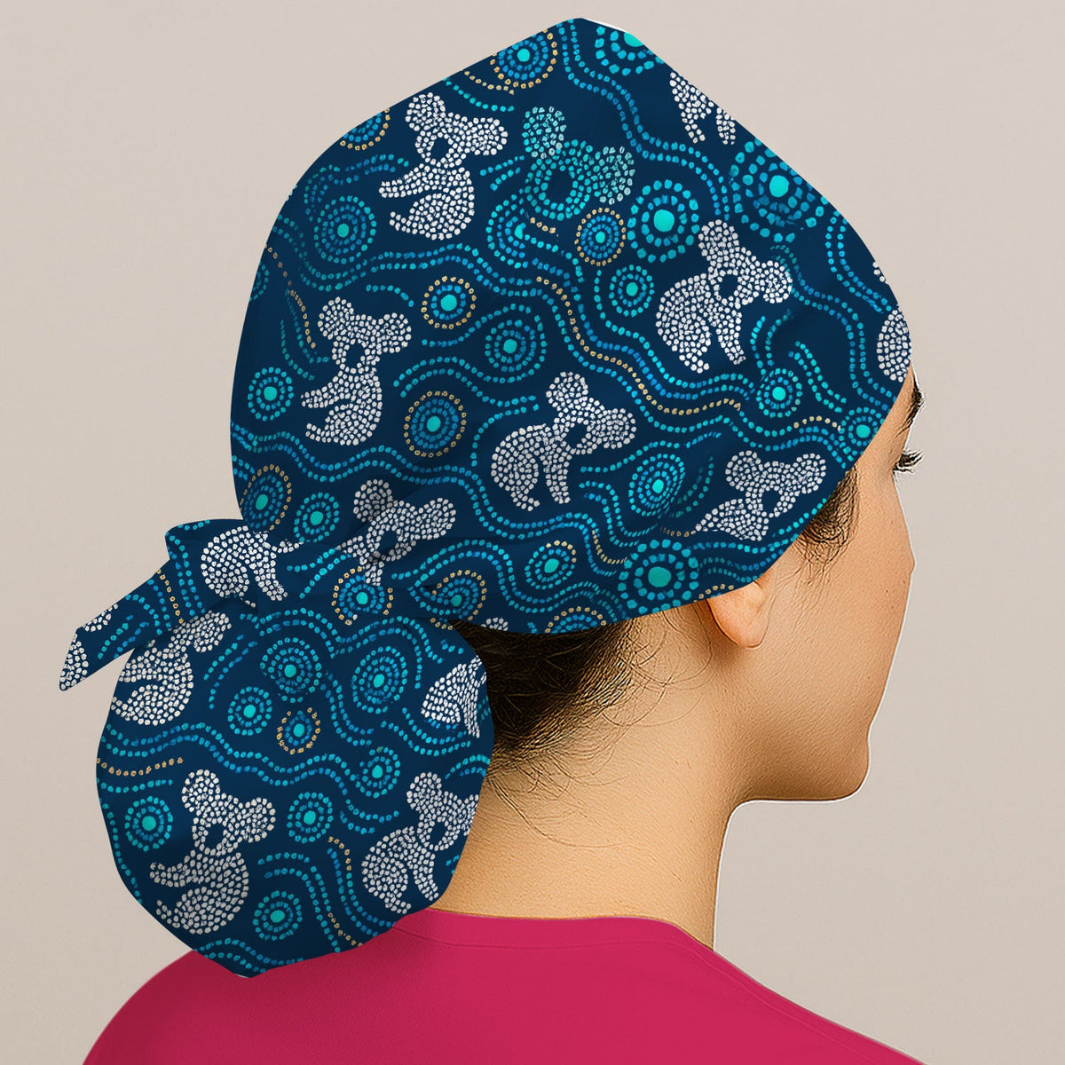 Australian Koala Aboriginal Dot Art Scrub Cap