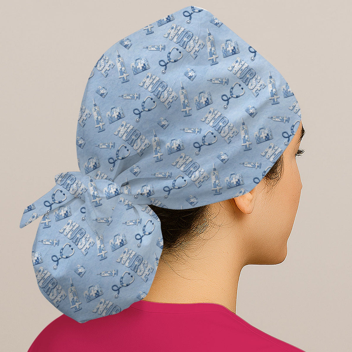 Blue Nurse Medical Scrub Cap