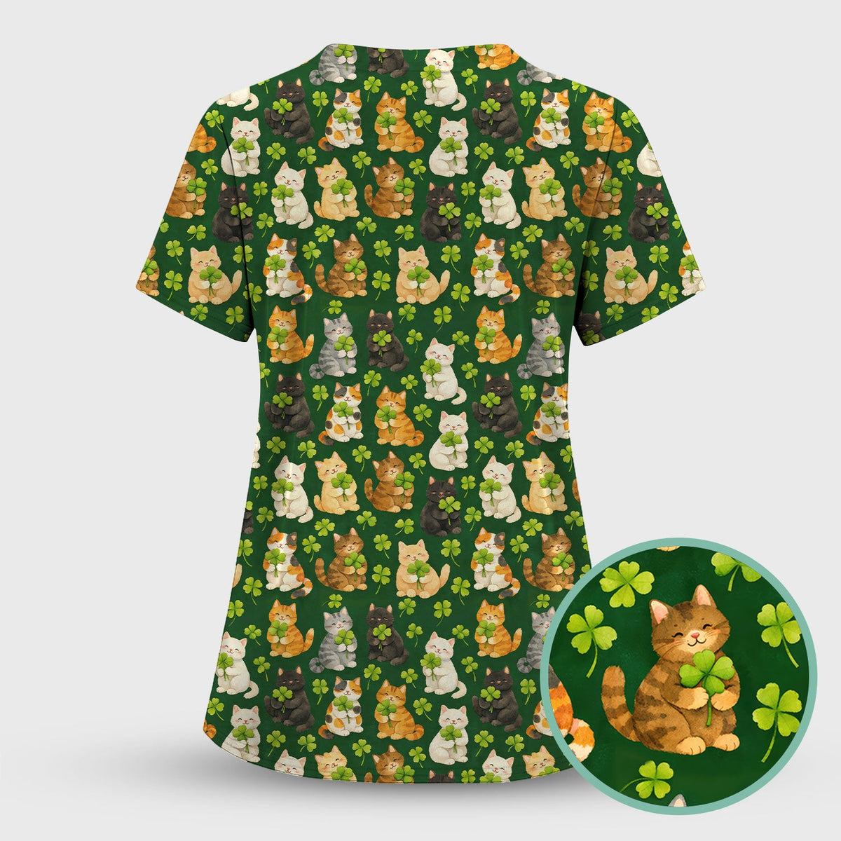 Black Cat Nurse Scrub Set - St Patricks Day Gift