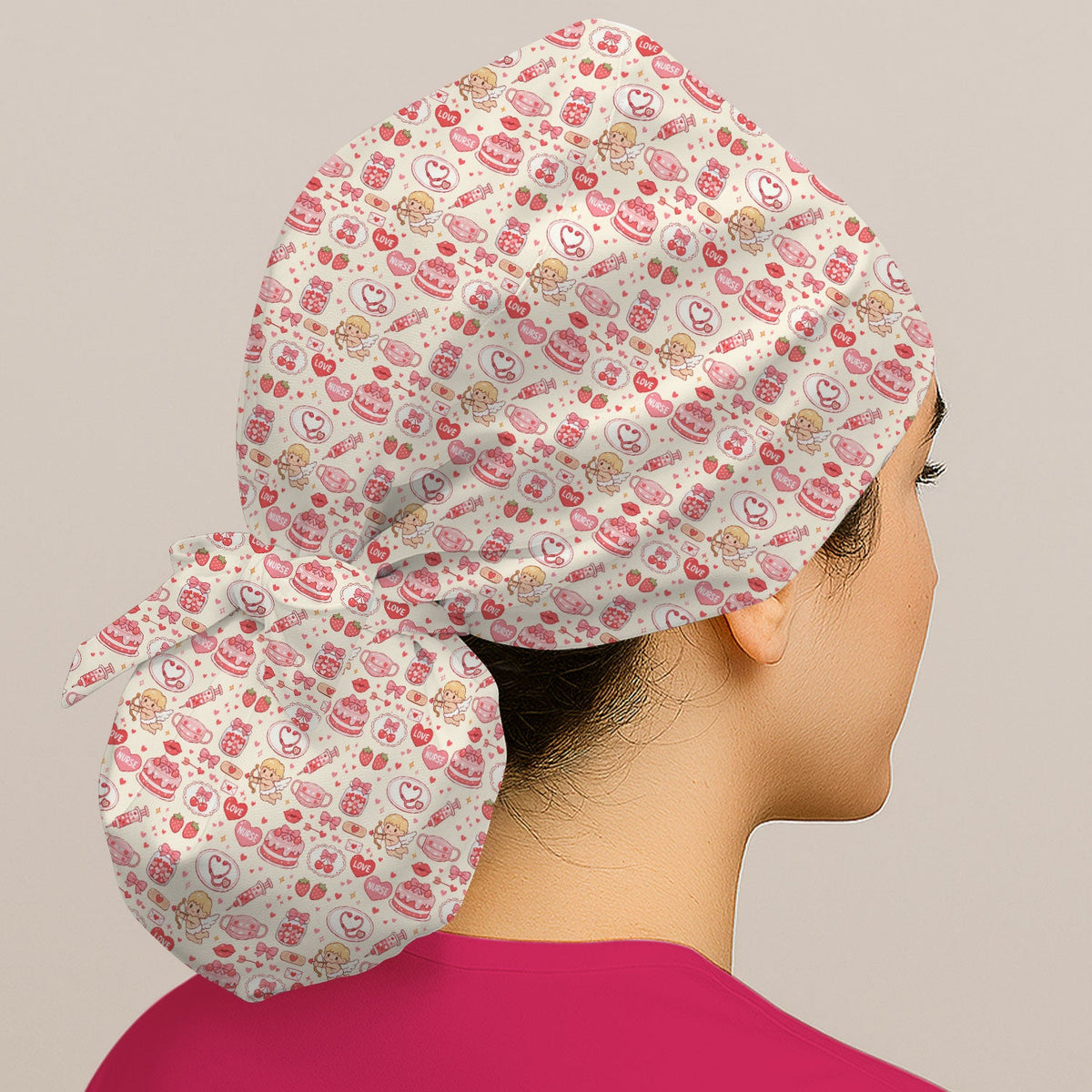 Cupid Valentine Love Scrub Cap