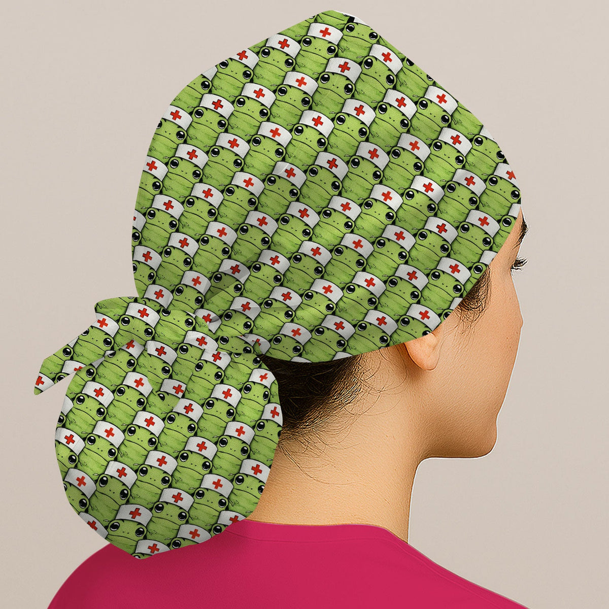 Green Nurse Frog Scrub Cap