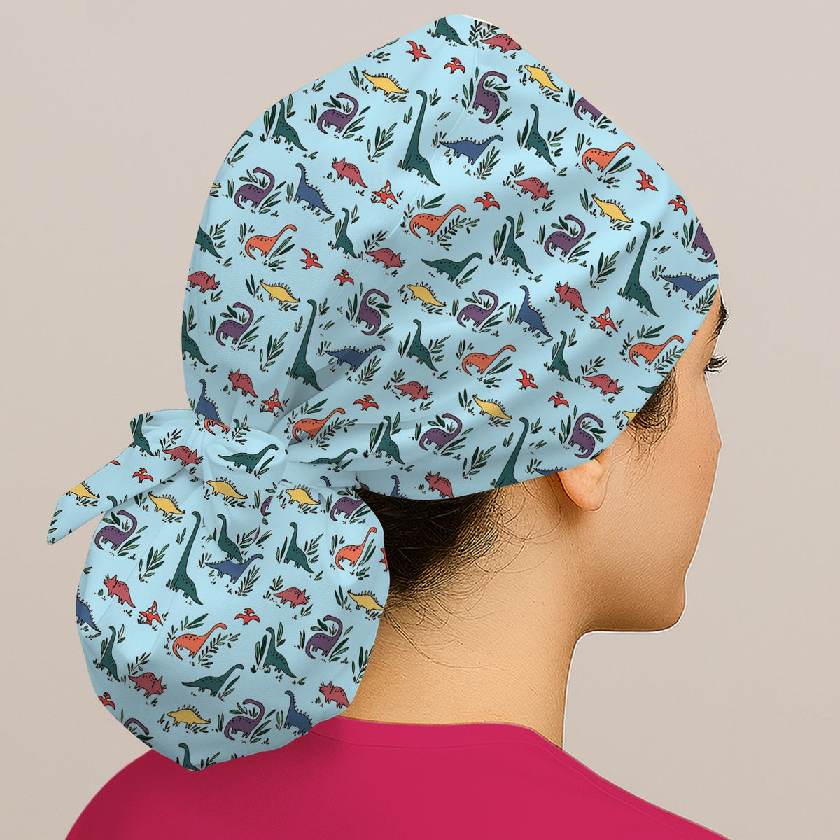 Dinosaur Leafy Garden Scrub Cap