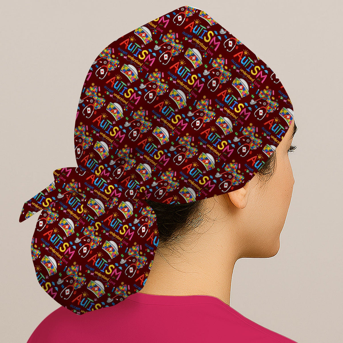 Autism Awareness Accept Understand Love Scrub Cap