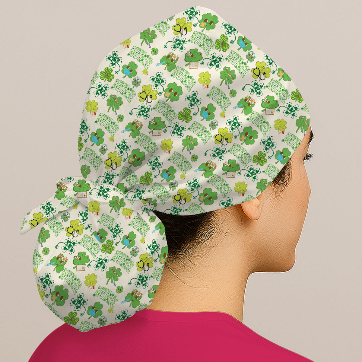 Lucky Shamrock Scrub Cap - St Patricks Day Gift For Nurse