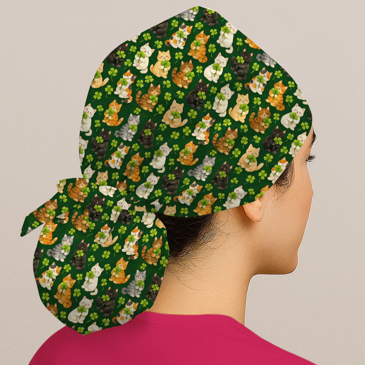 Black Cat Scrub Cap - St Patricks Day Gift For Nurse