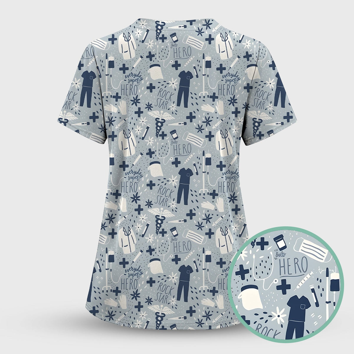 Healthcare Hero Medical Tools Nurse Scrub Top