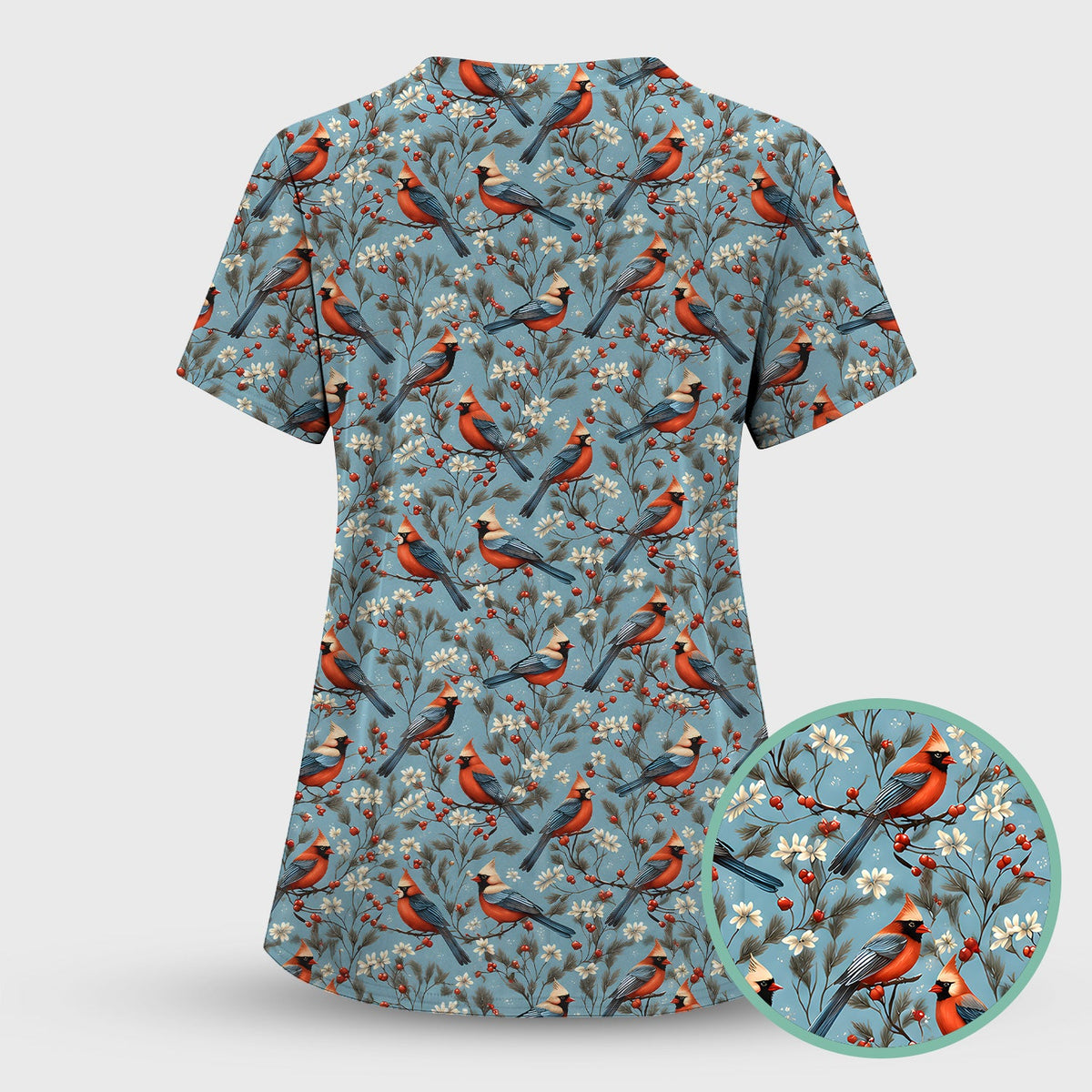 Cardinal Berry Blossom Nurse Scrub Set