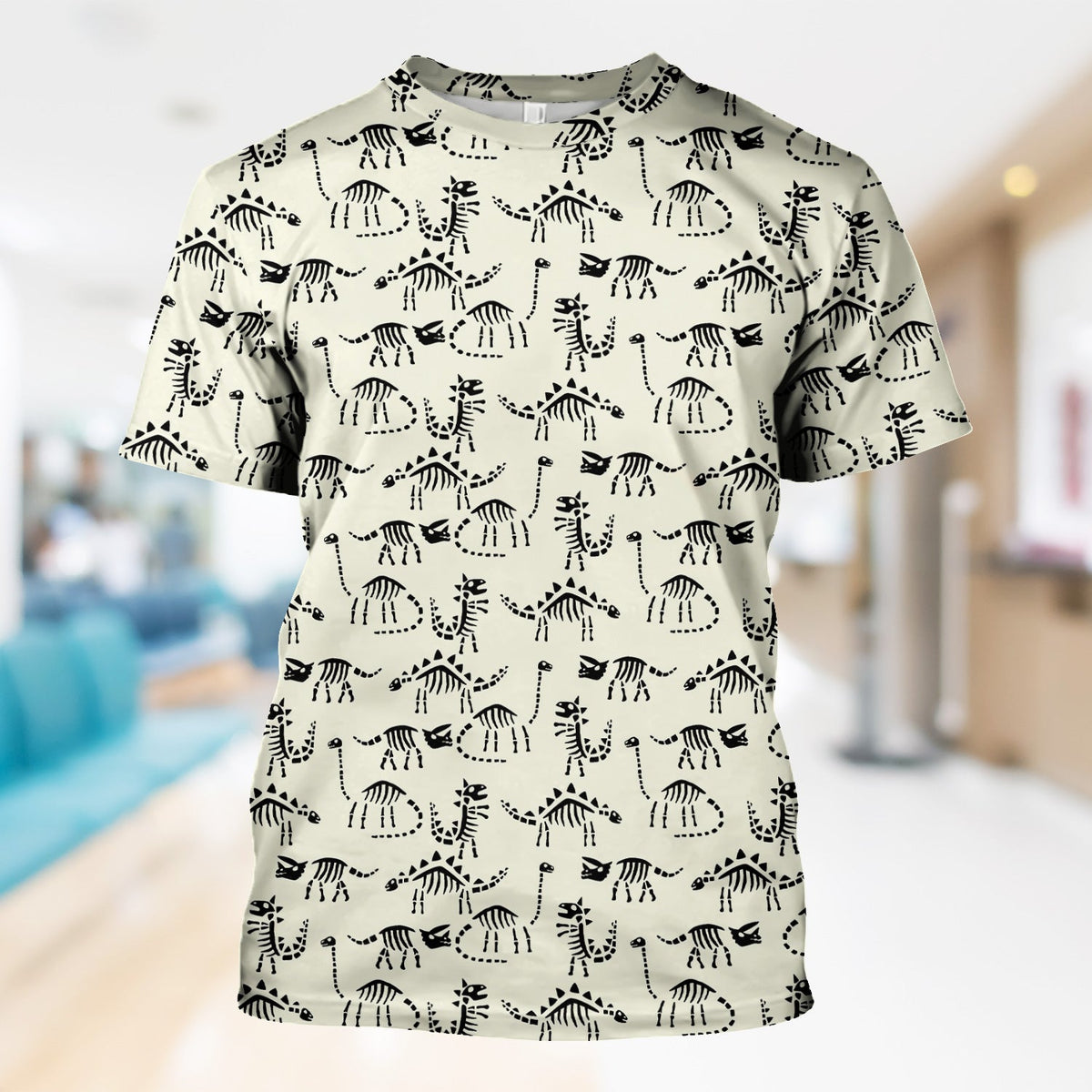 Dinosaur Skeleton Fossil Nurse Scrub Top