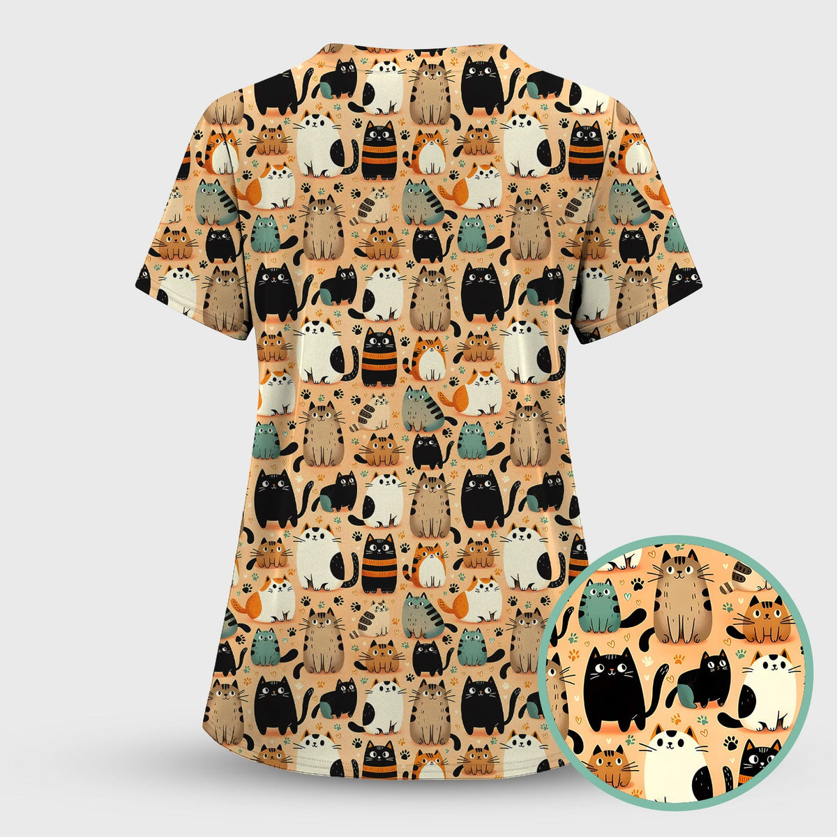 Cat Parade Doodle Nurse Scrub Set