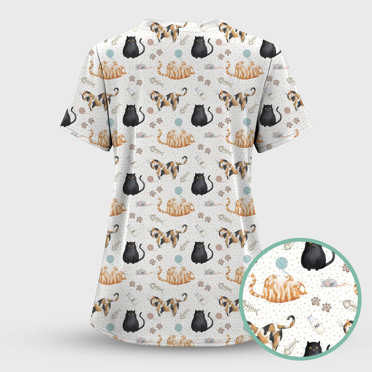 Cat Yarn Paw Nurse Scrub Set