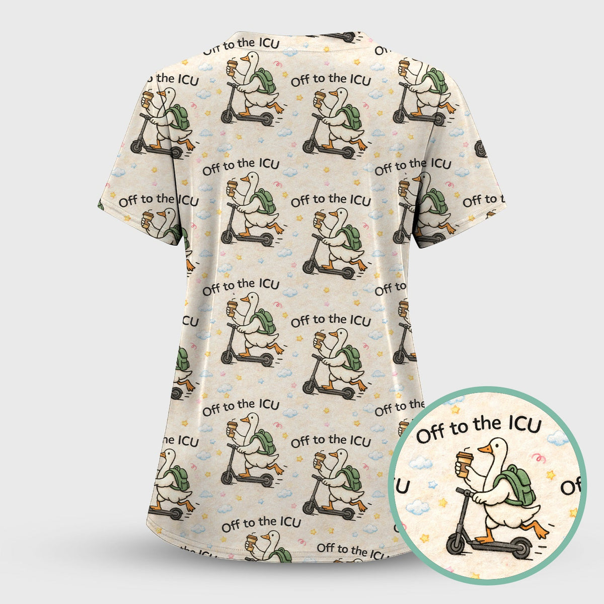 Goose Off To ICU Nurse Scrub Set