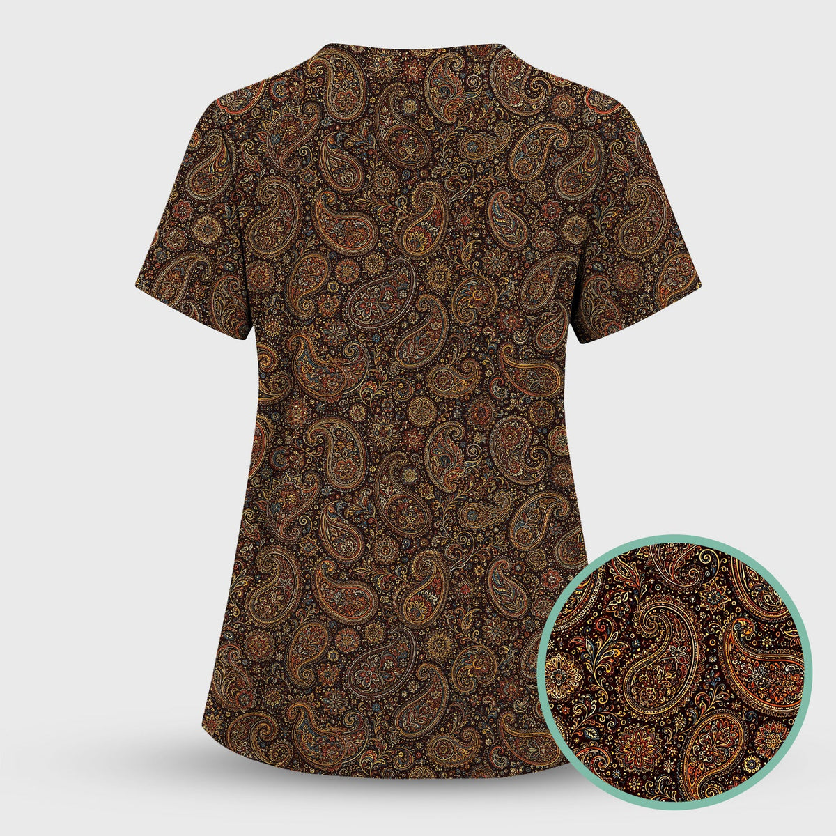 Vintage Ornate Paisley Nurse Scrub Set