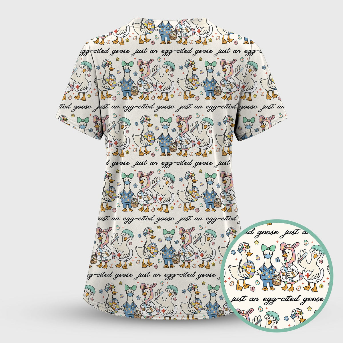 Easter Goose Nurse Scrub Set