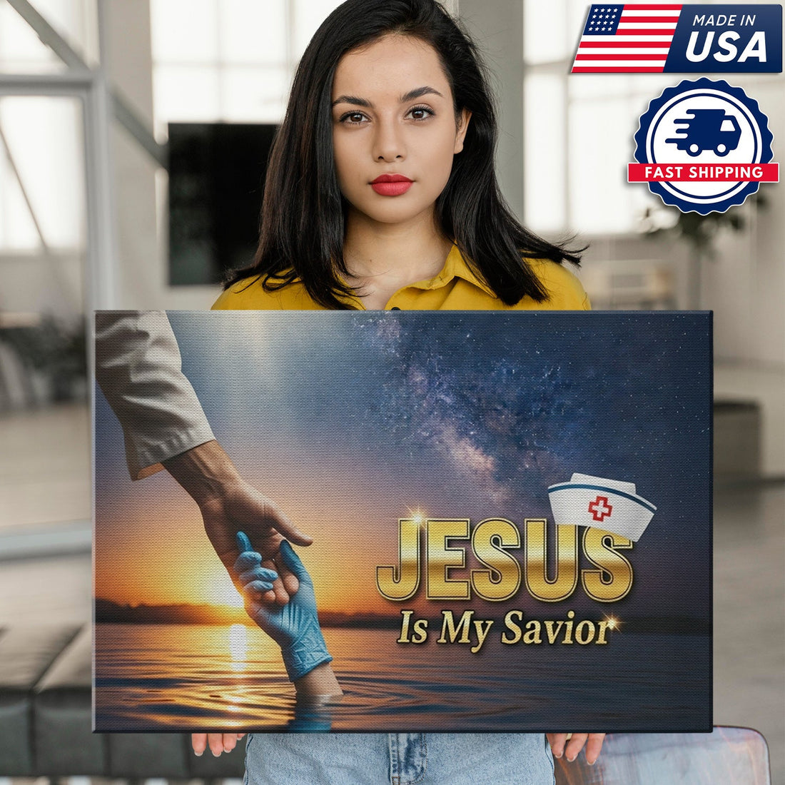 Jesus Is My Savior Home Office Nurse Canvas