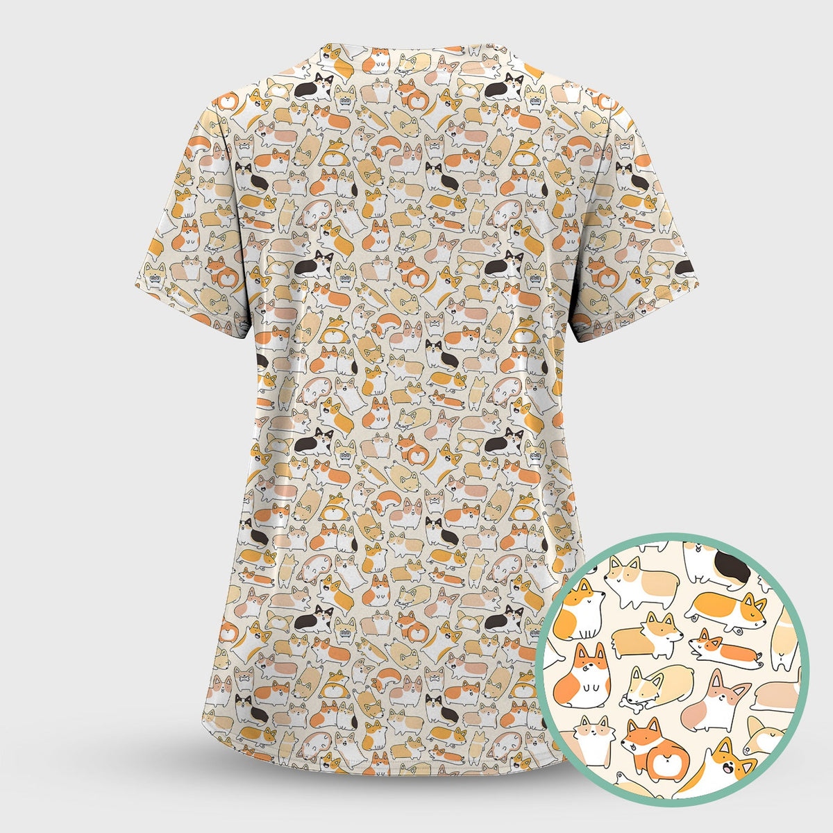 Corgi Nurse Scrub Top