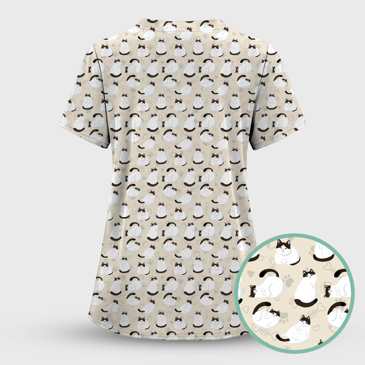 Cat Nurse Scrub Top