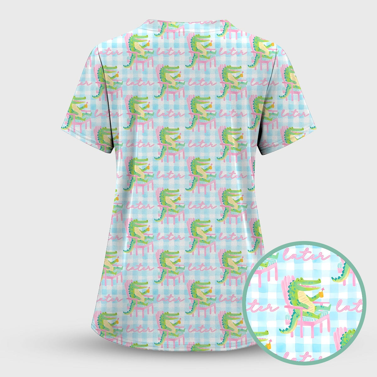 Lazy Crocodile Later Nurse Scrub Top