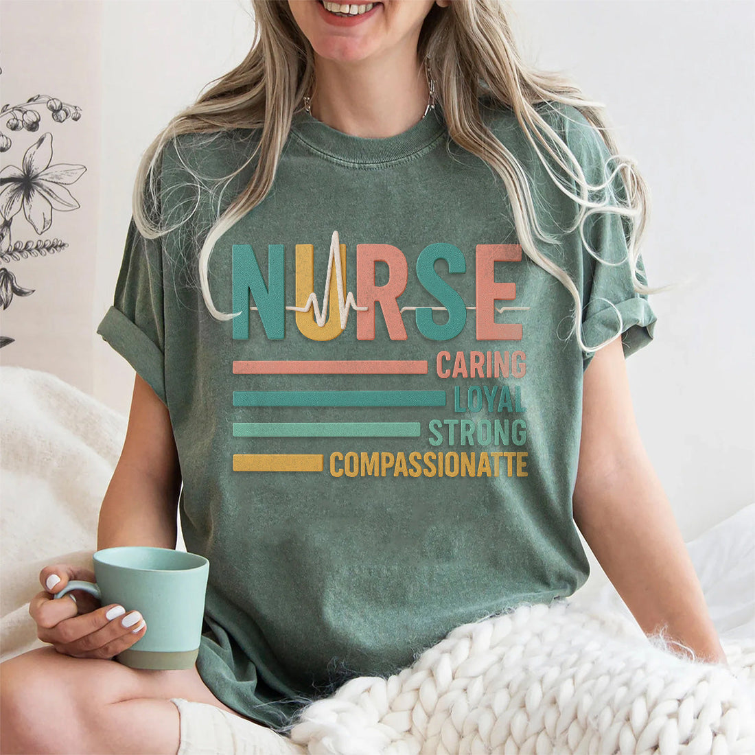 Personalized Caring Loyal Strong Nurse Shirt