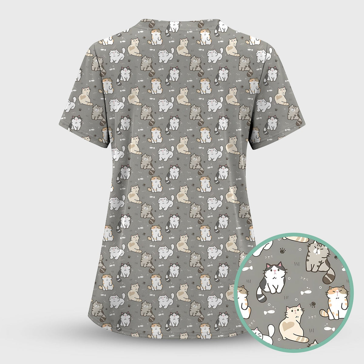 Pastel Cat Nurse Scrub Set