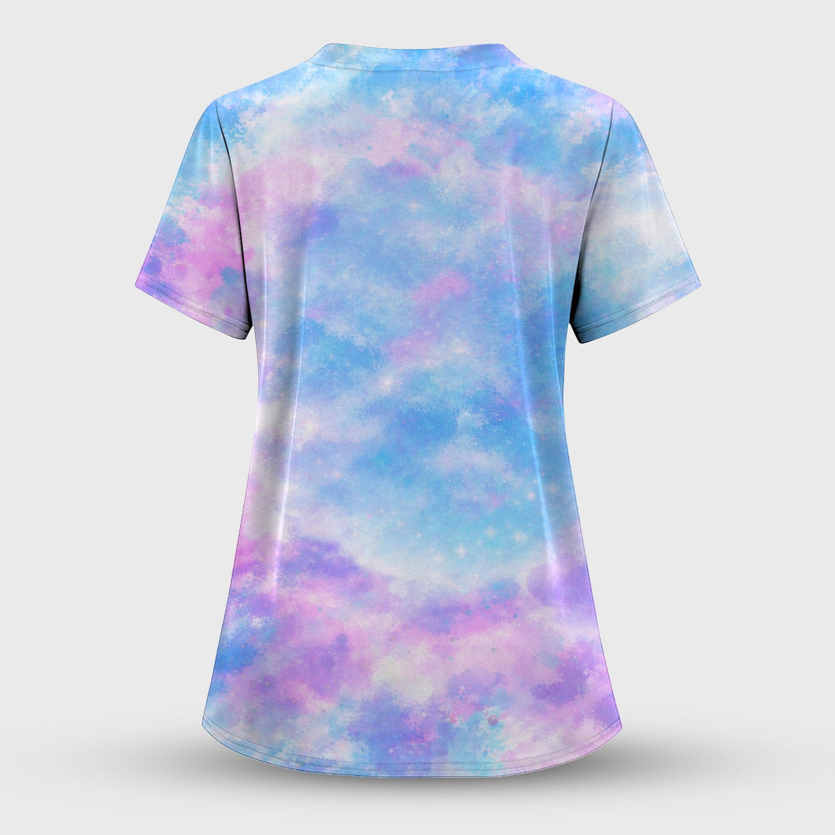 Pastel Galaxy Sea Turtle Bubble Art Scrub Set, Scrub Pants and V Neck Top