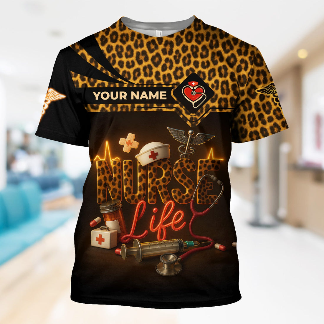 Personalized Wild Cheetah Nurse Shirt