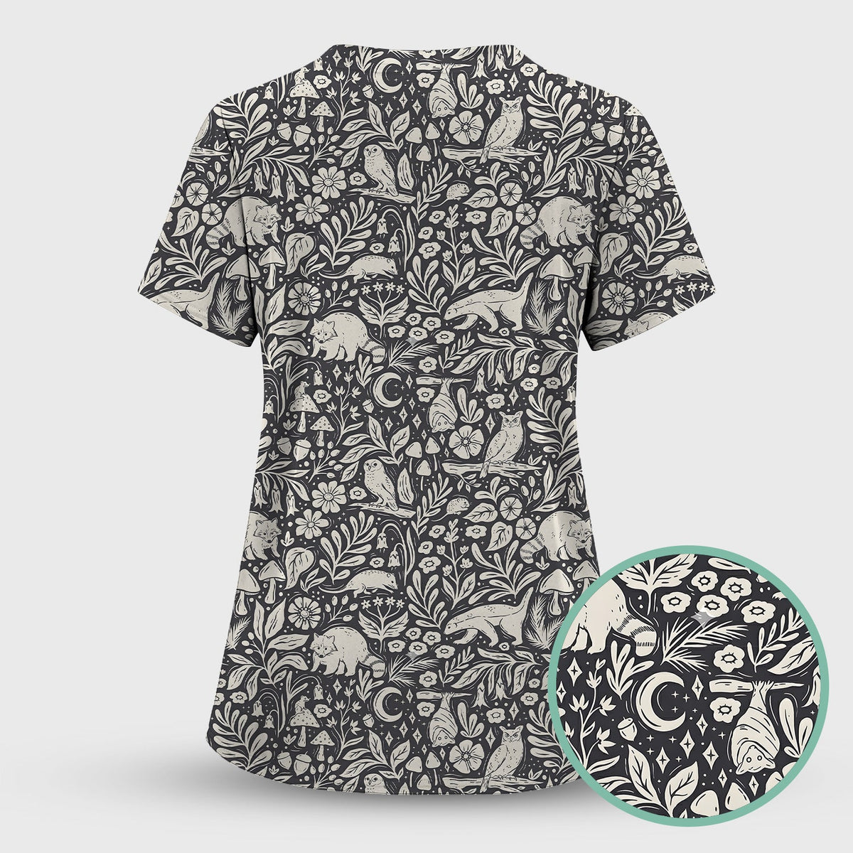 Woodland Animal Forest Nurse Scrub Set