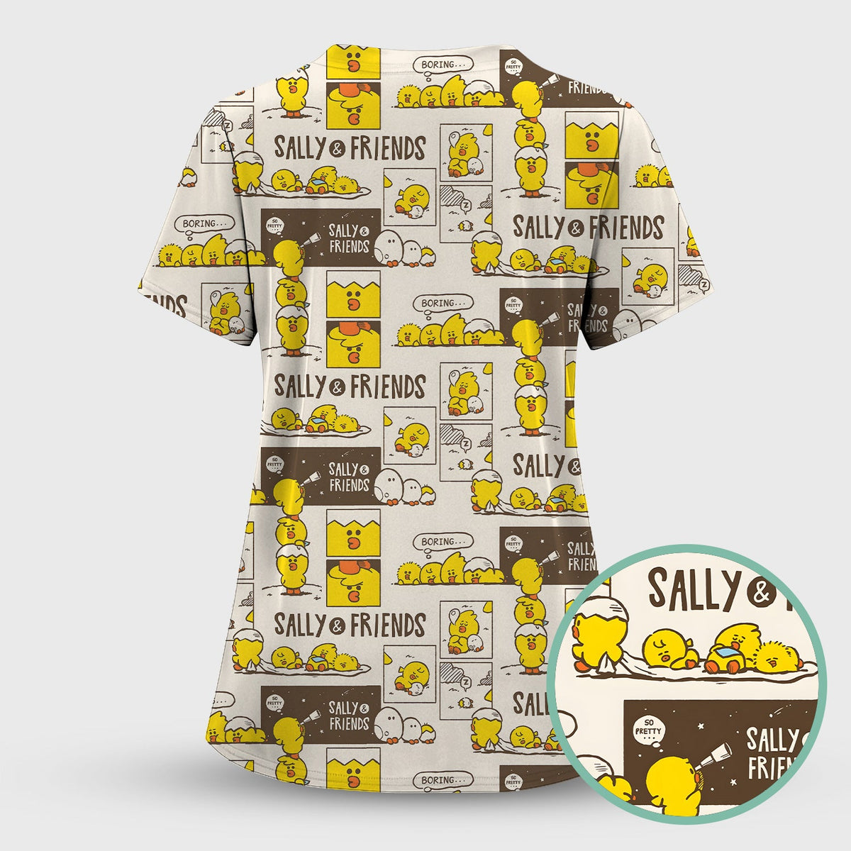 Chick Comic Nurse Scrub Top