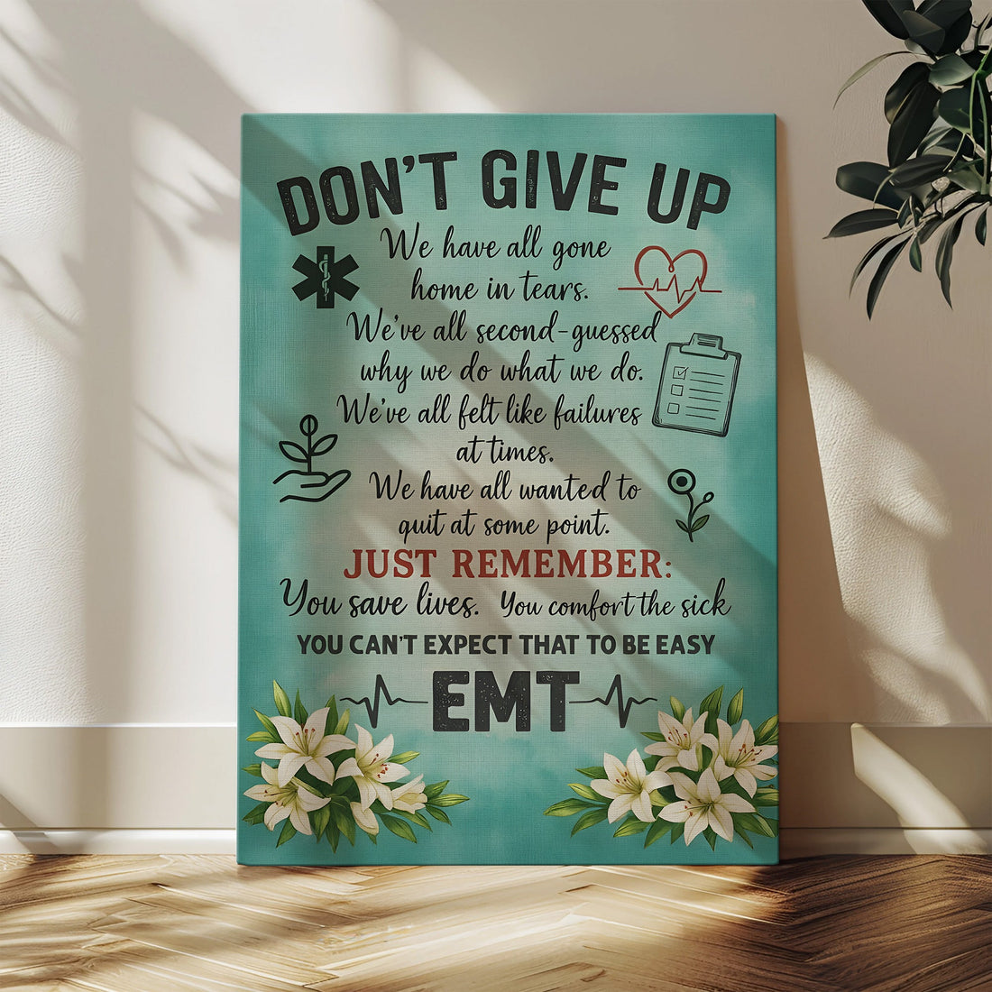 Vintage Paramedic Just Remember You Save Lives Canvas