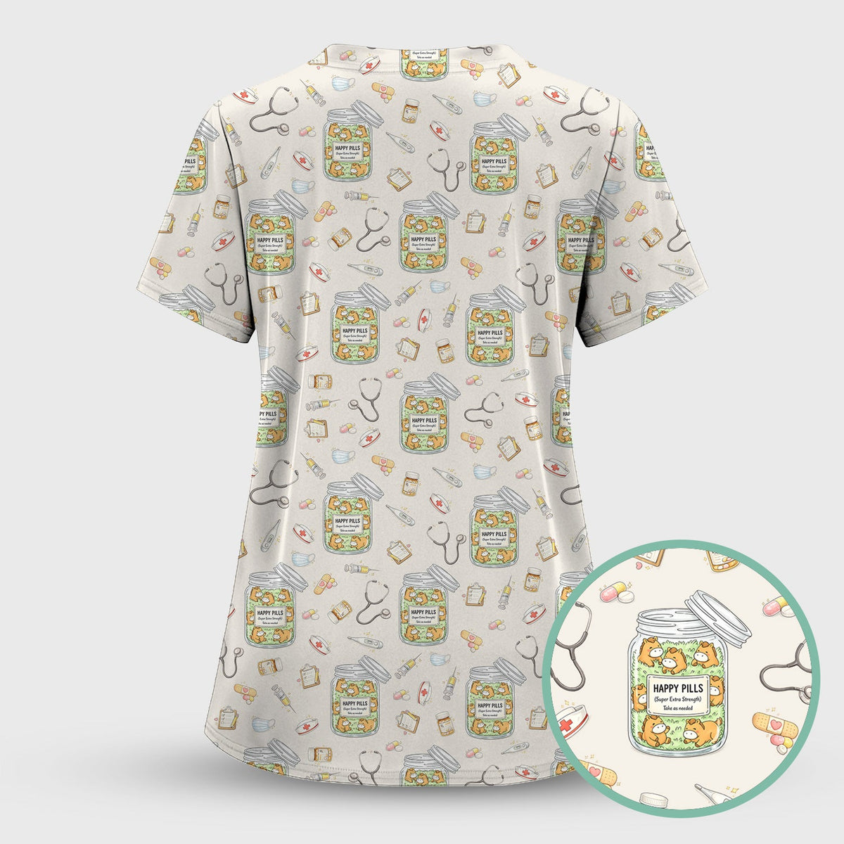 Happy Pills Horse Nurse Scrub Set