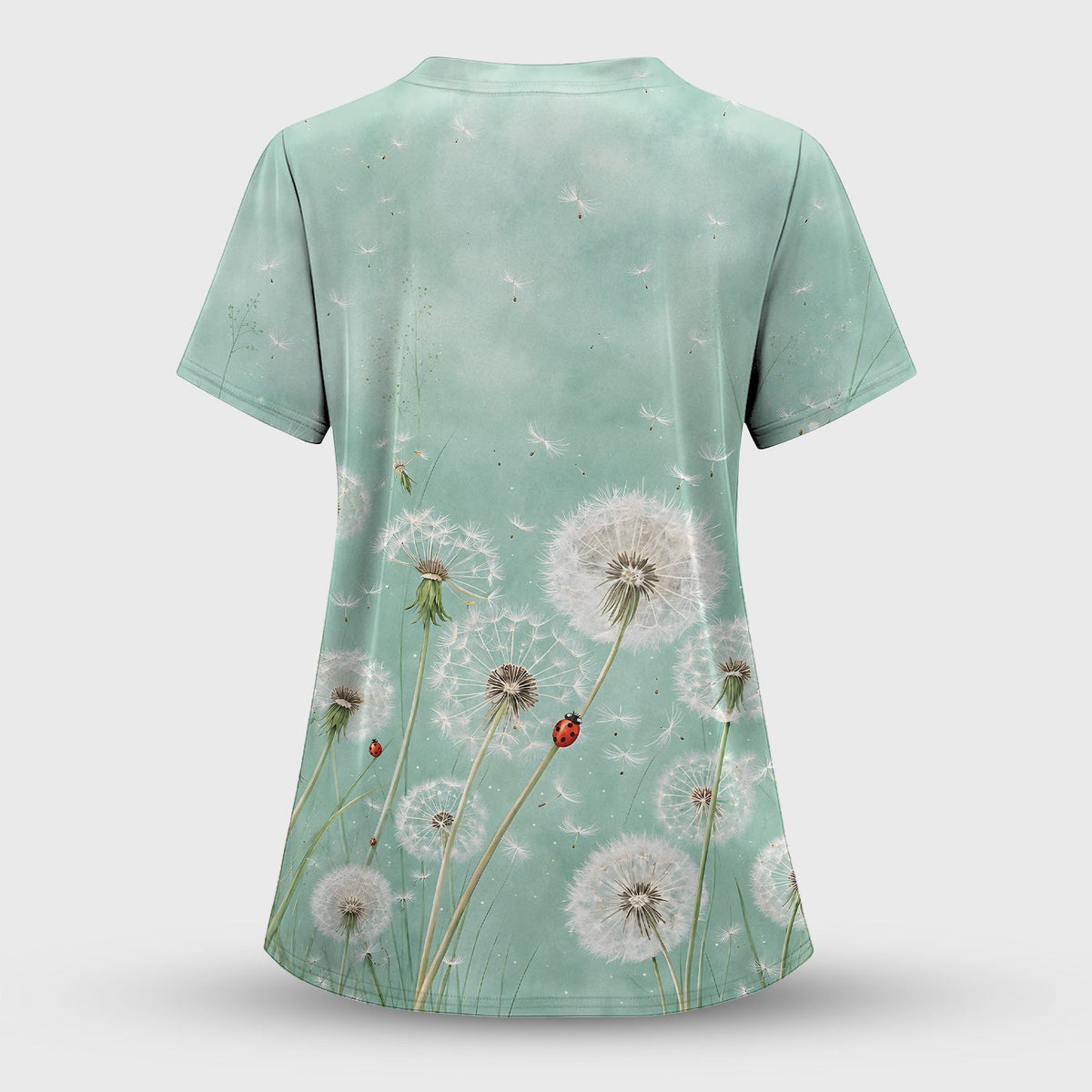 Dandelion Wishes Ladybug Nurse Scrub Top