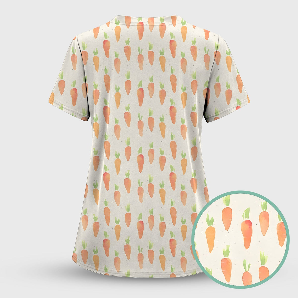 Simple Carrot Nurse Scrub Set