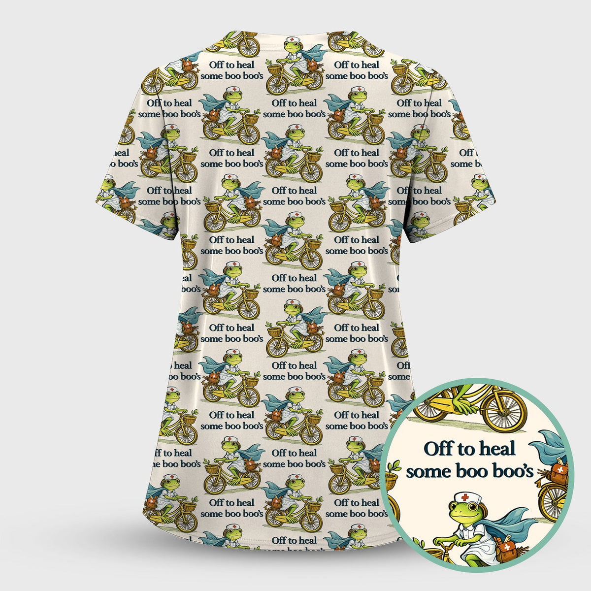 Frog Cycling Nurse Scrub Set