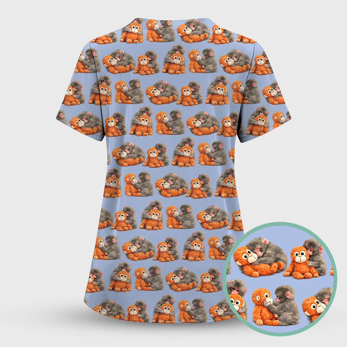 Cute Baby Monkey Plush Toy Nurse Scrub Set